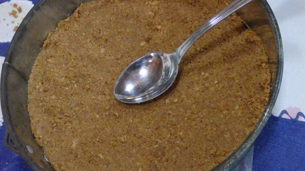 Base de Bolacha do Cheesecake de Lima e Frutos Vermelhos