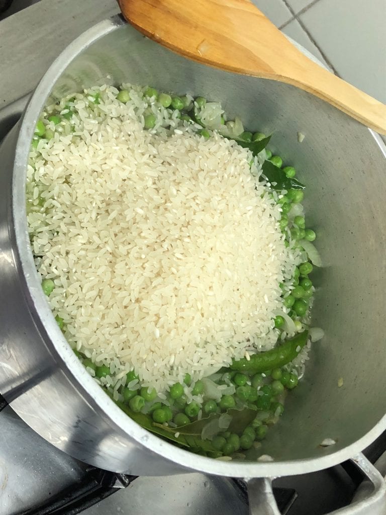 Risoto de Ervilhas Exótico