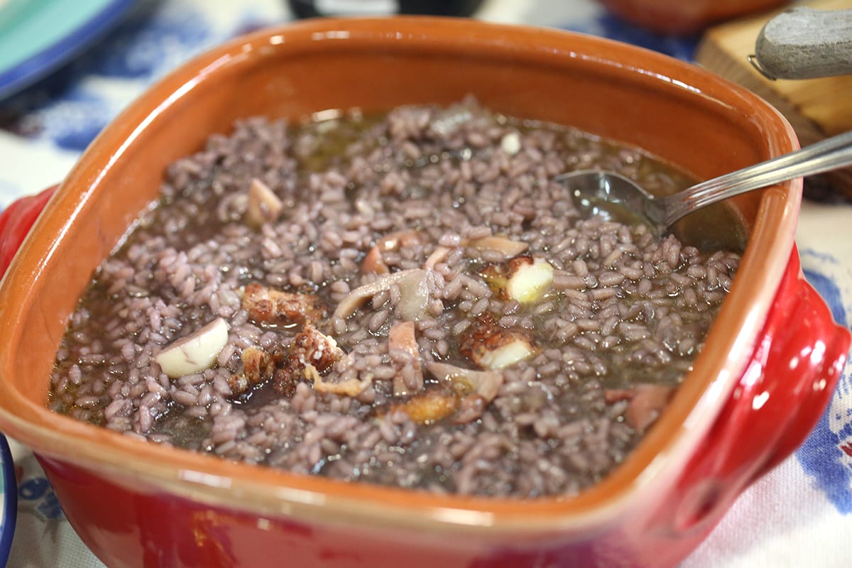 Arroz de Polvo com vinhão e um toque de Vinagre